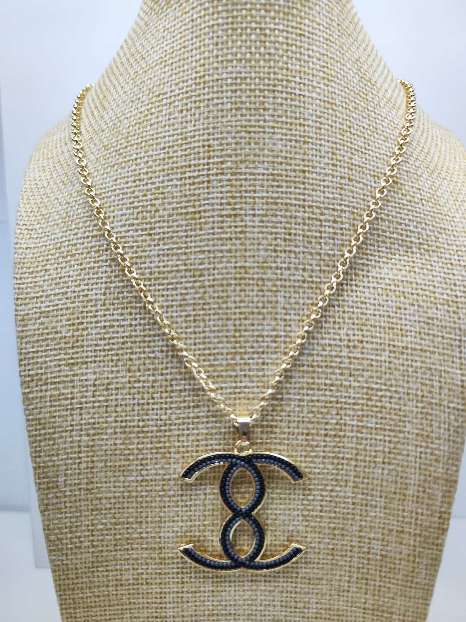 Collar con colgante - Dorado azul