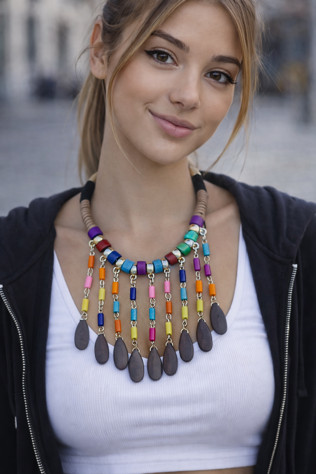 Schwarze Bali-Halskette