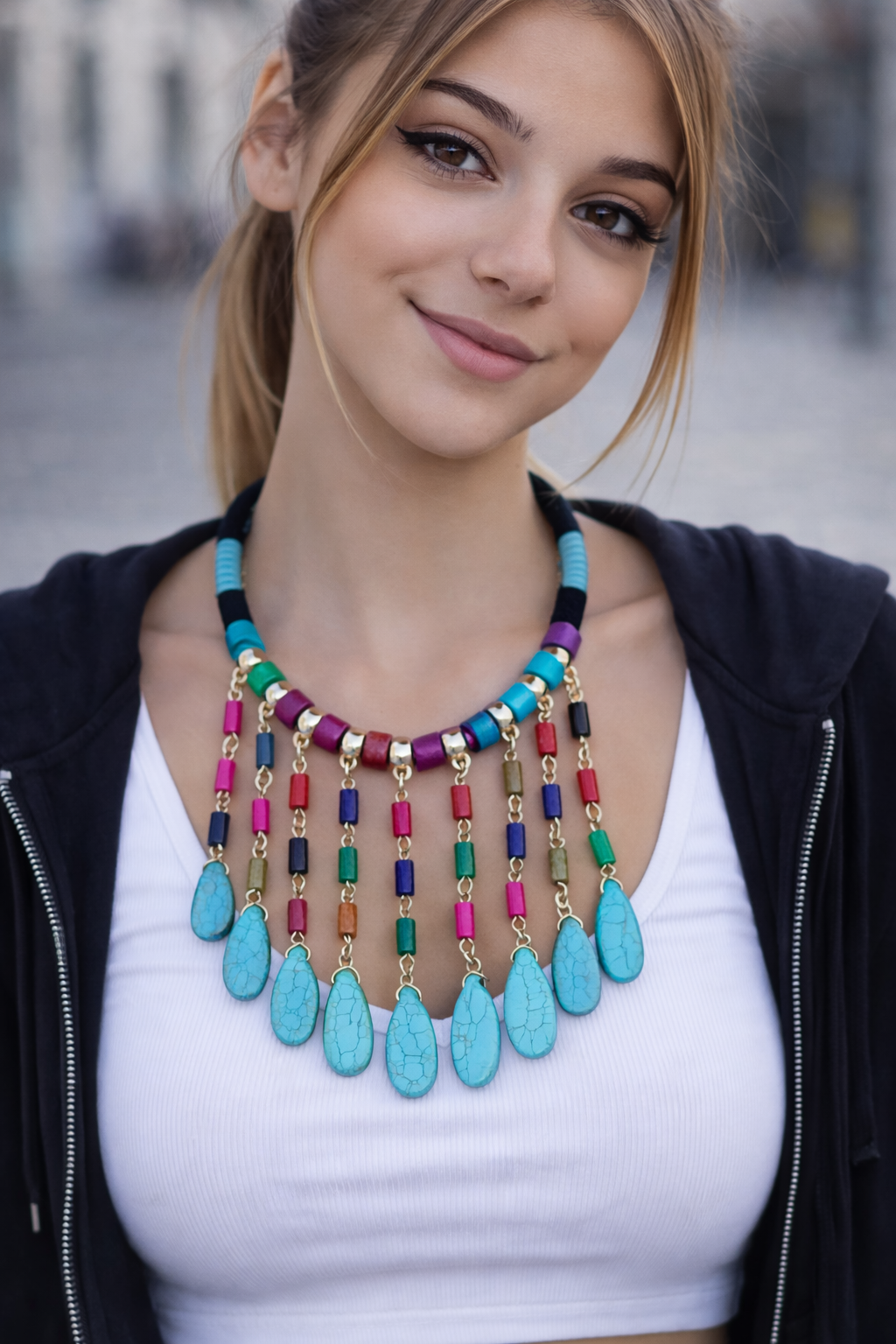 Blaue Bali-Halskette