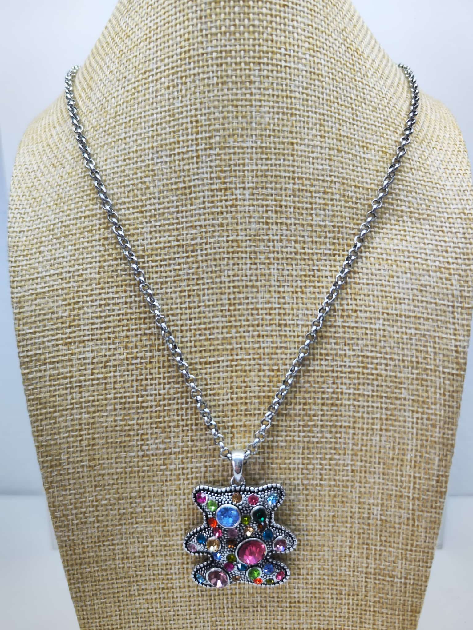 Collar con colgante - Oso multicolor