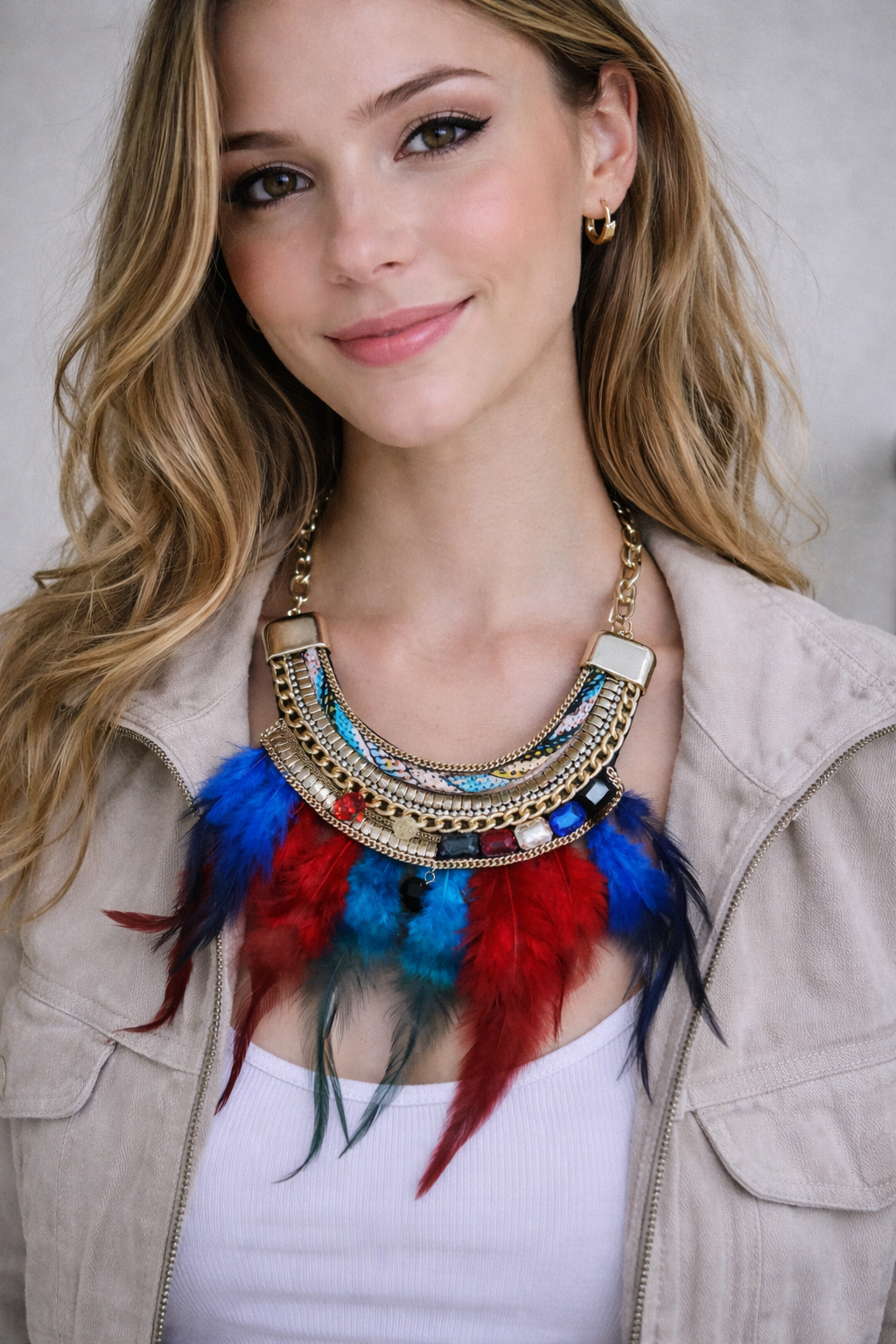 Collar Pluma multicolor