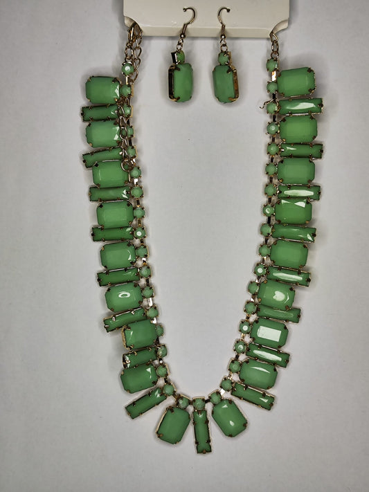 Conjunto Collar & pendientes Lifestyle verde