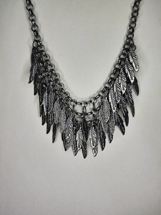 Collar Hojas (plateado)