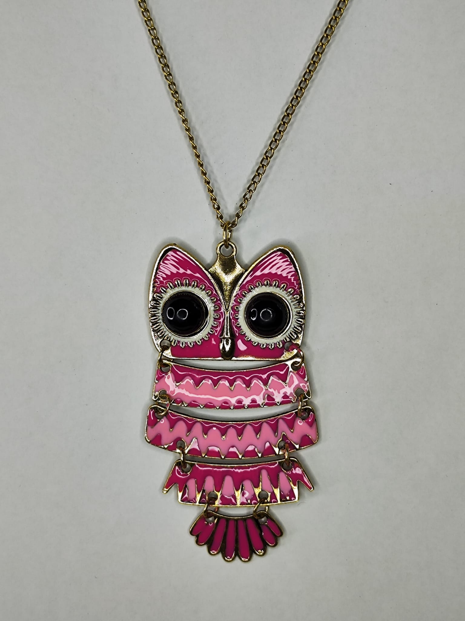 Collar Buho (dorado - rosa)