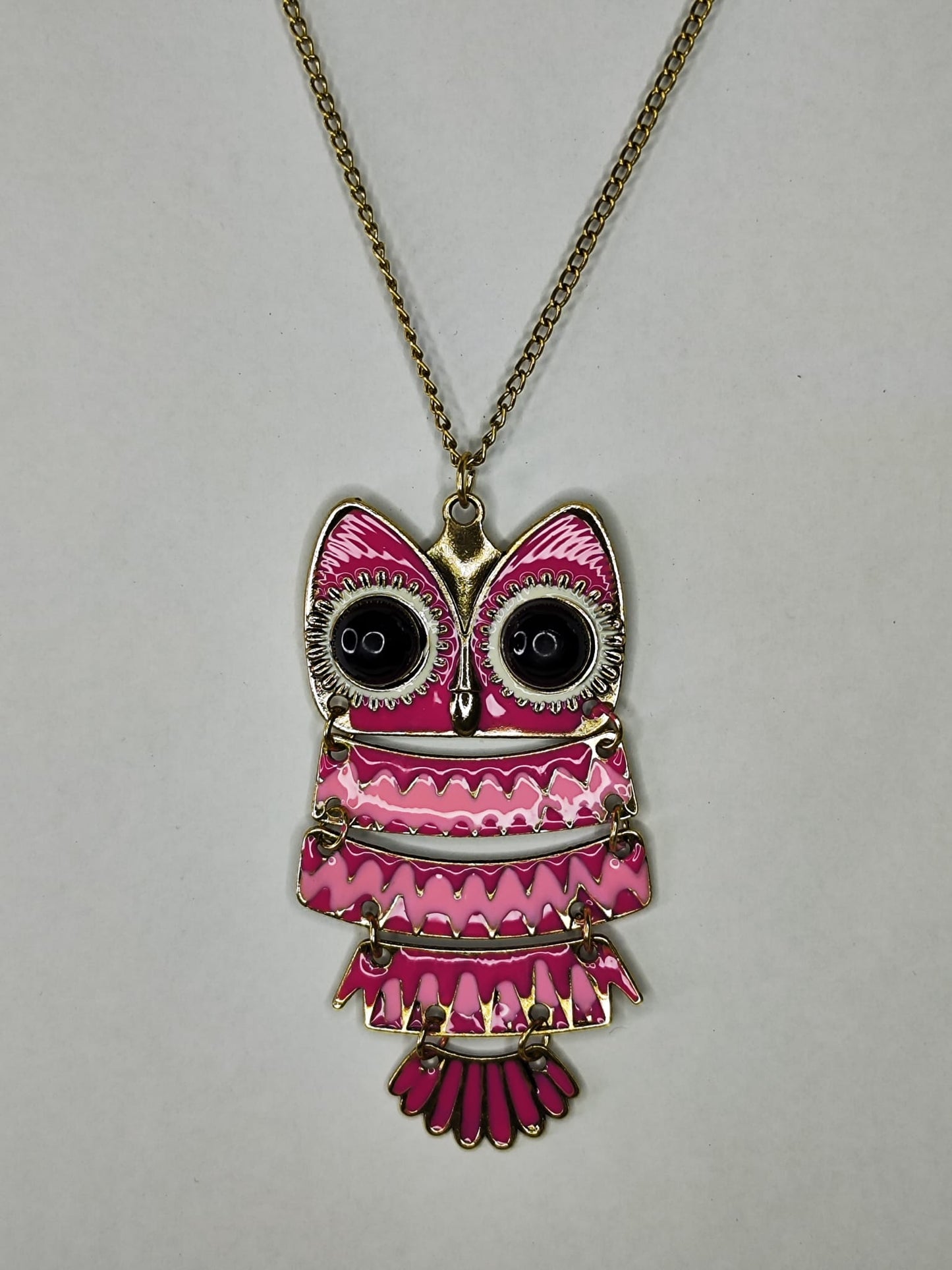 Collar Buho (dorado - rosa)