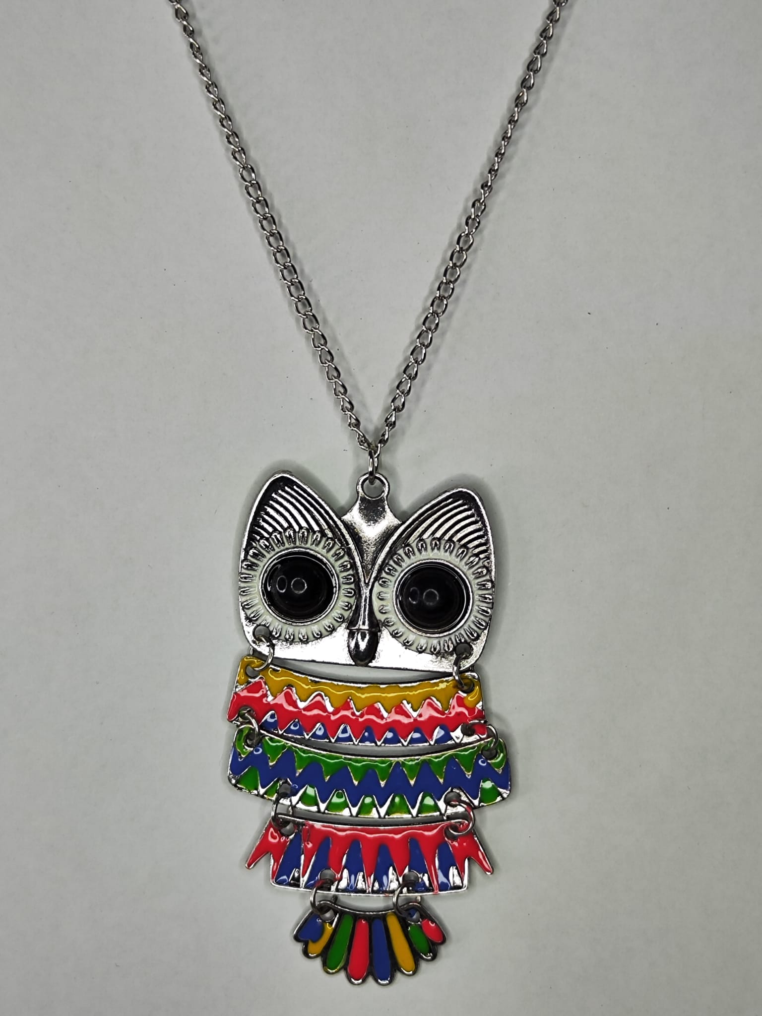 Collar Buho (plateado - multicolor)