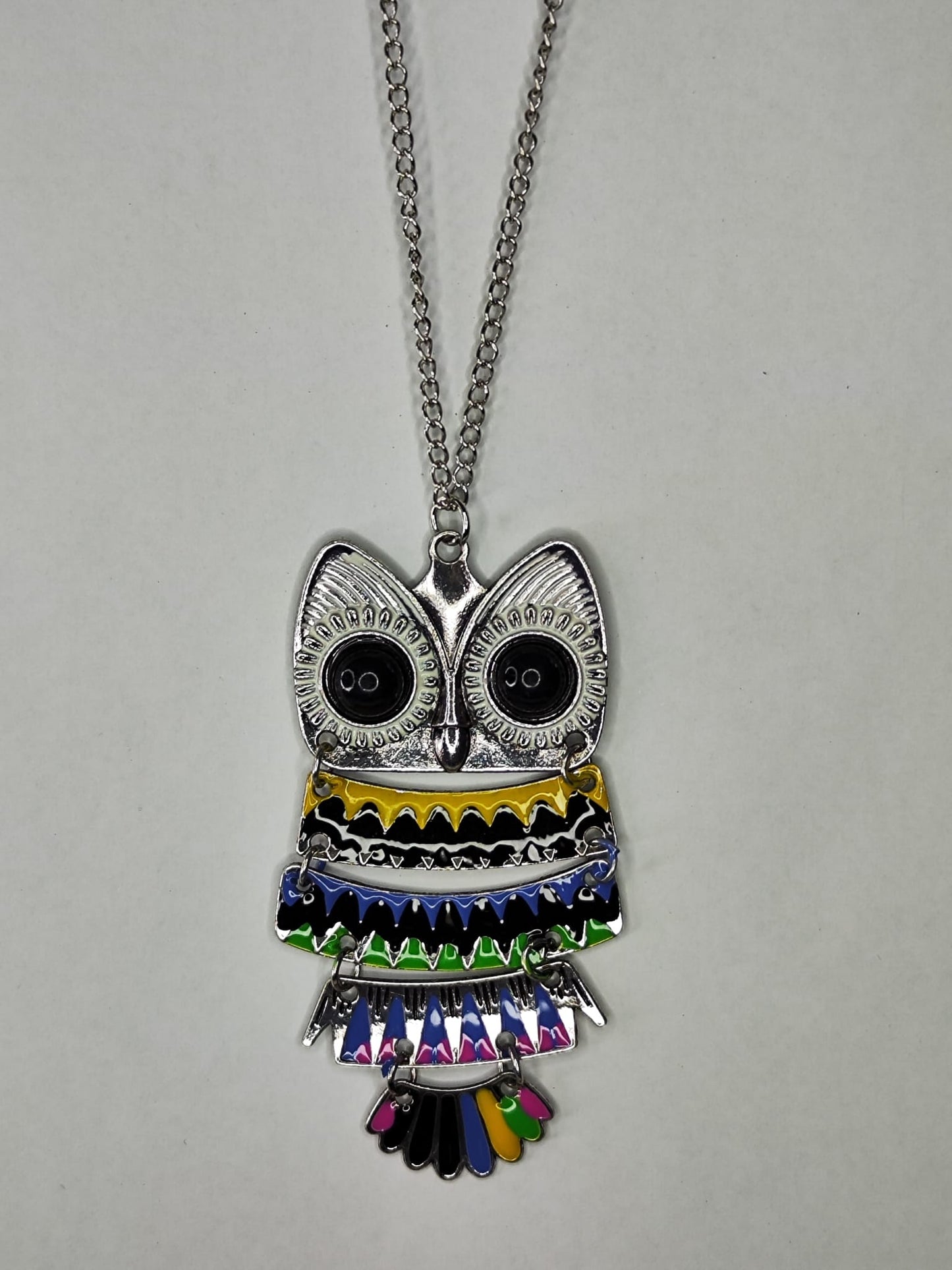 Collar Buho (plateado - multicolor)