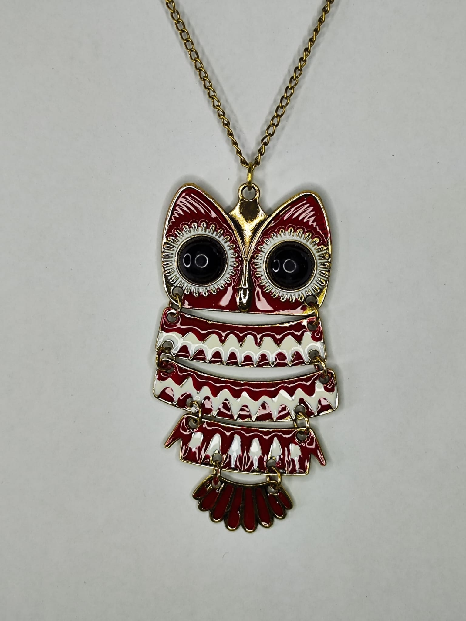 Collar Buho (dorado - rojo)