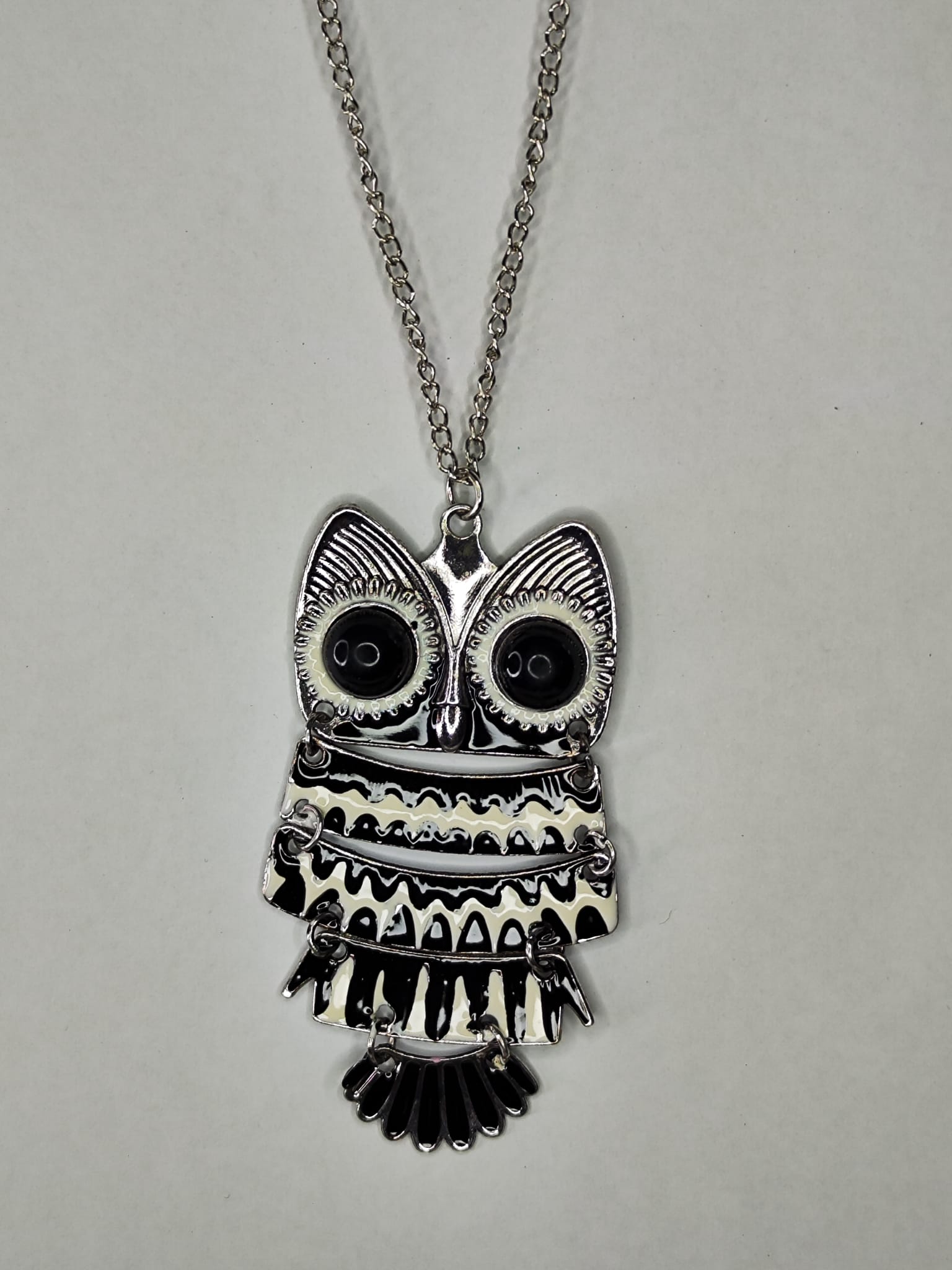 Collar Buho (plateado - negro)