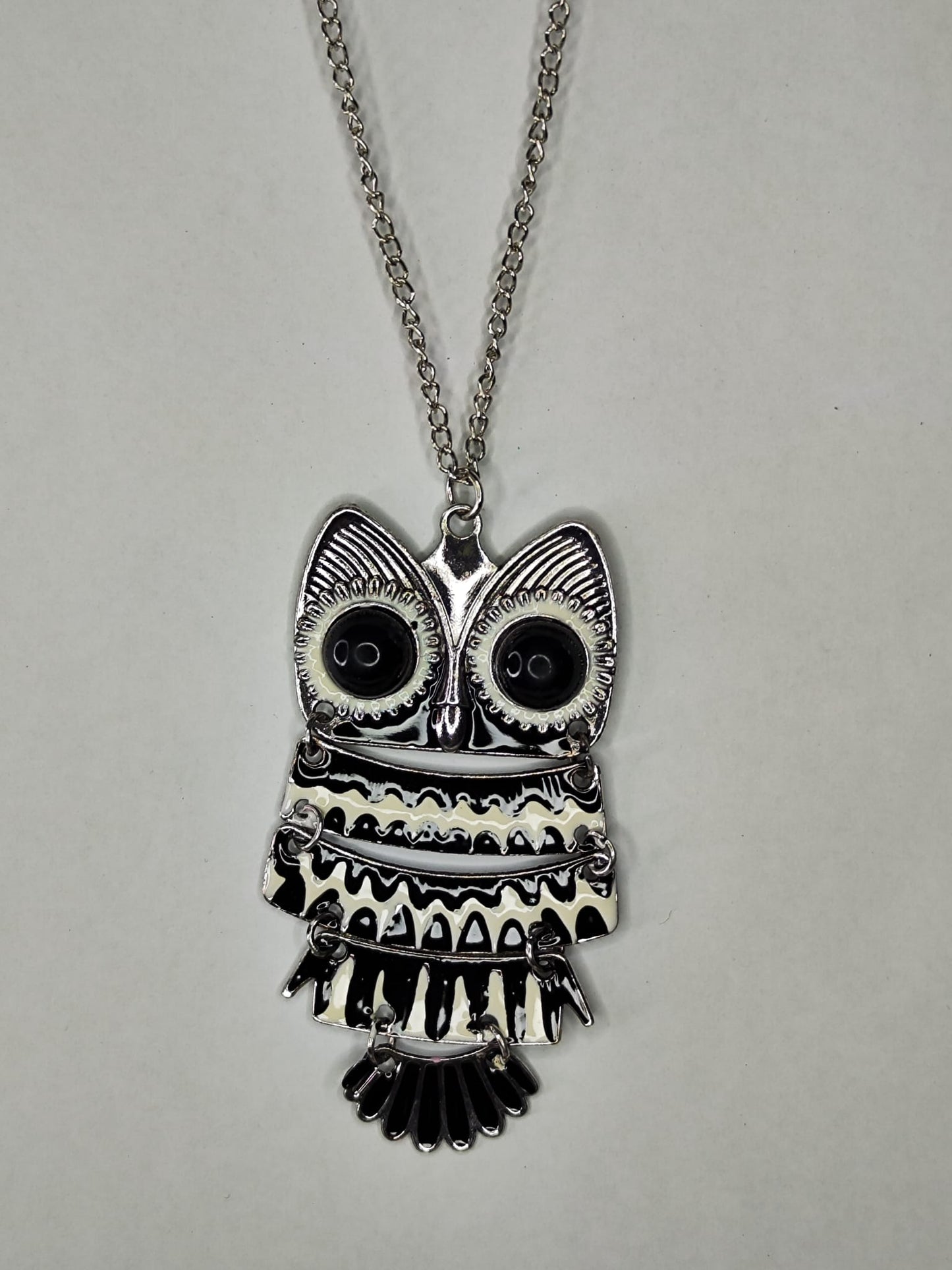 Collar Buho (plateado - negro)