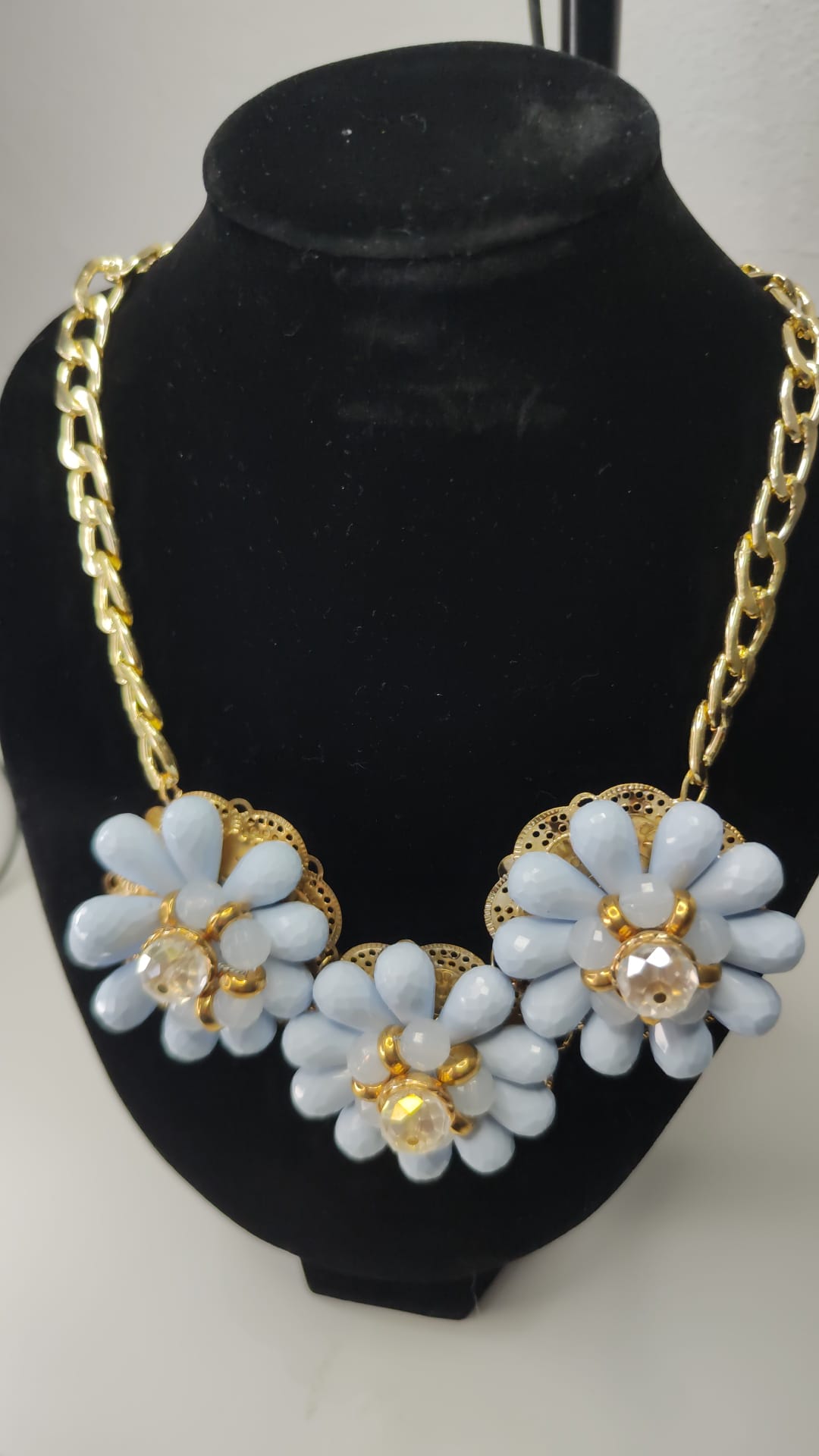 Collar Flor azul