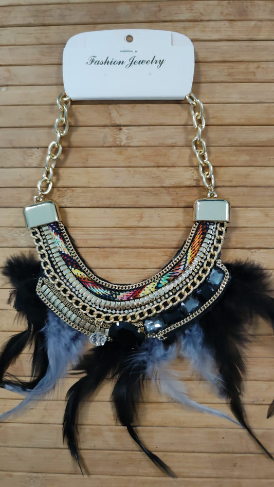 Collar Pluma negro