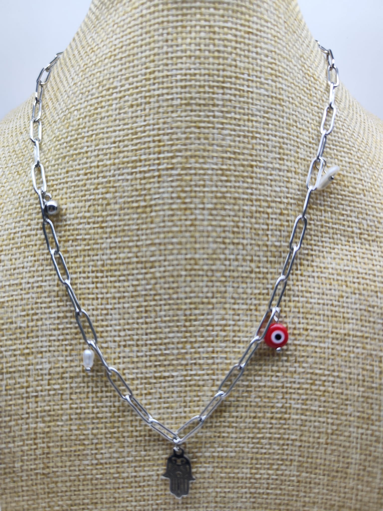 Fatimas Hand Stahlhalskette