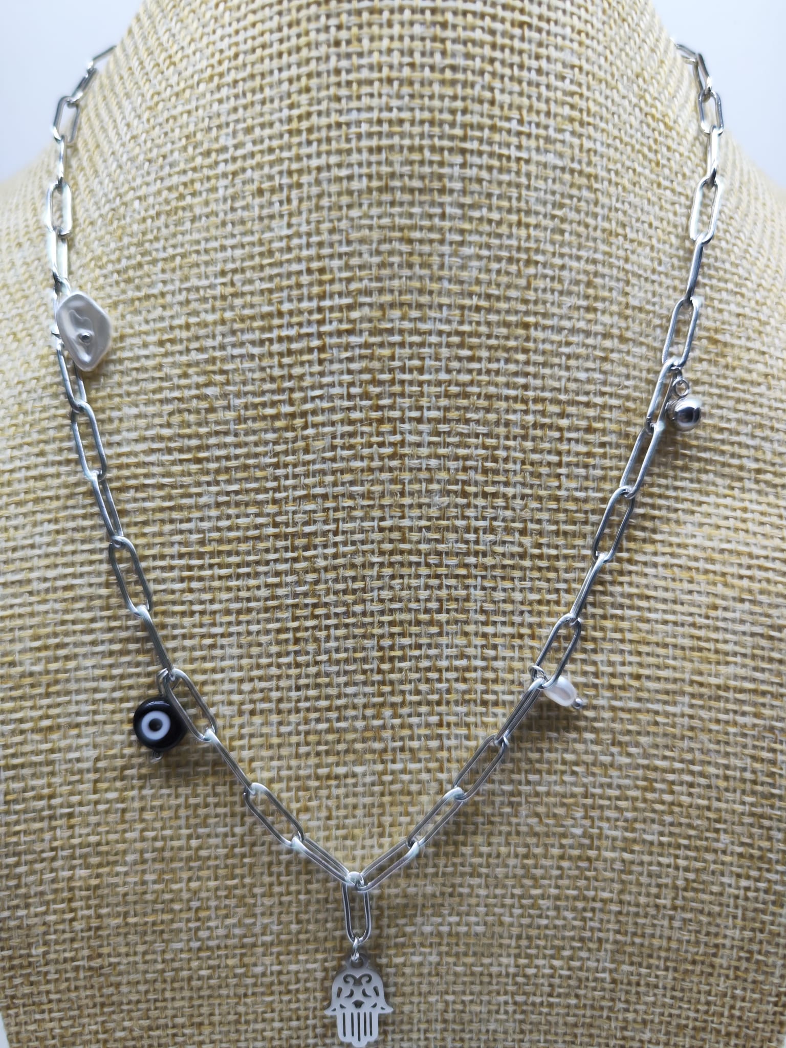 Fatimas Hand Stahlhalskette