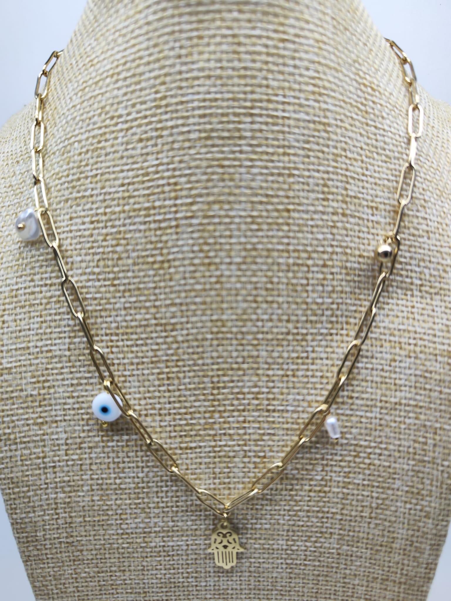 Fatimas Hand Stahlhalskette