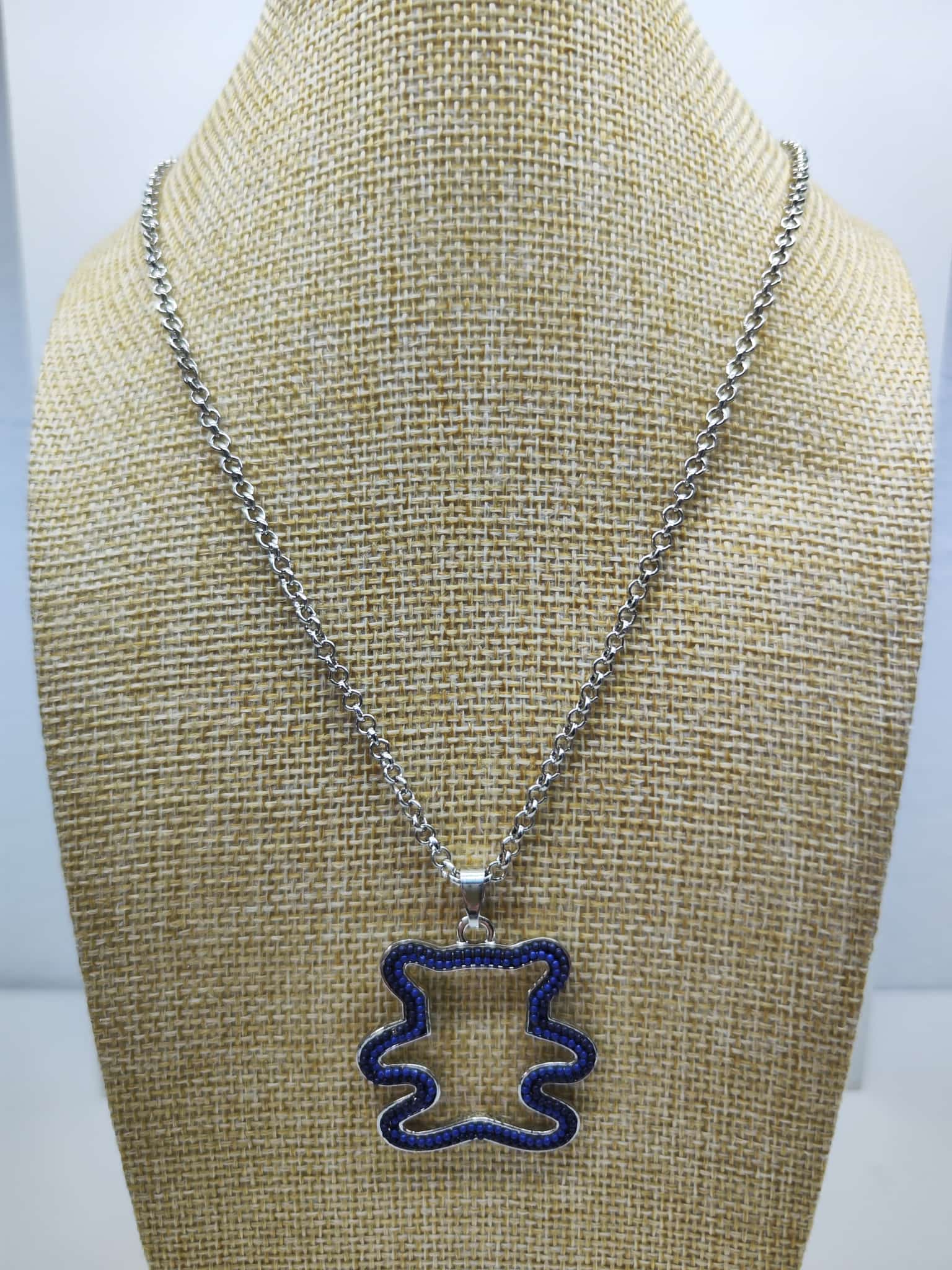 Collar con colgante - Oso azul