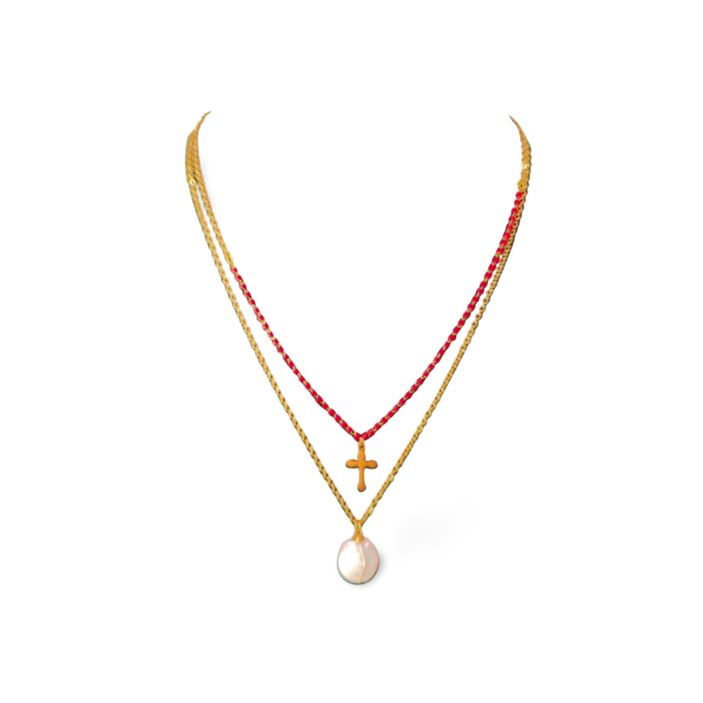 2-in-1-Halskette – Kreuz