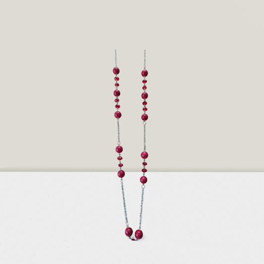 Collar larga bolitas