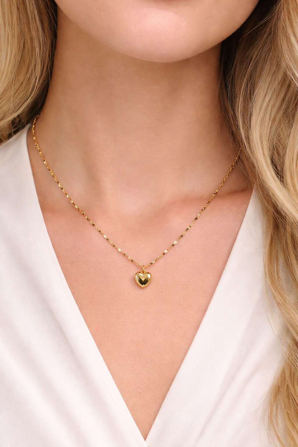 Stahlkette - Goldherz