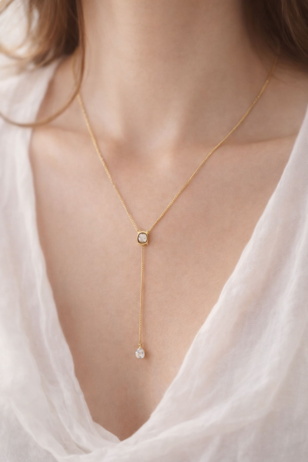 Stahlkette – Y-Form mit Stein