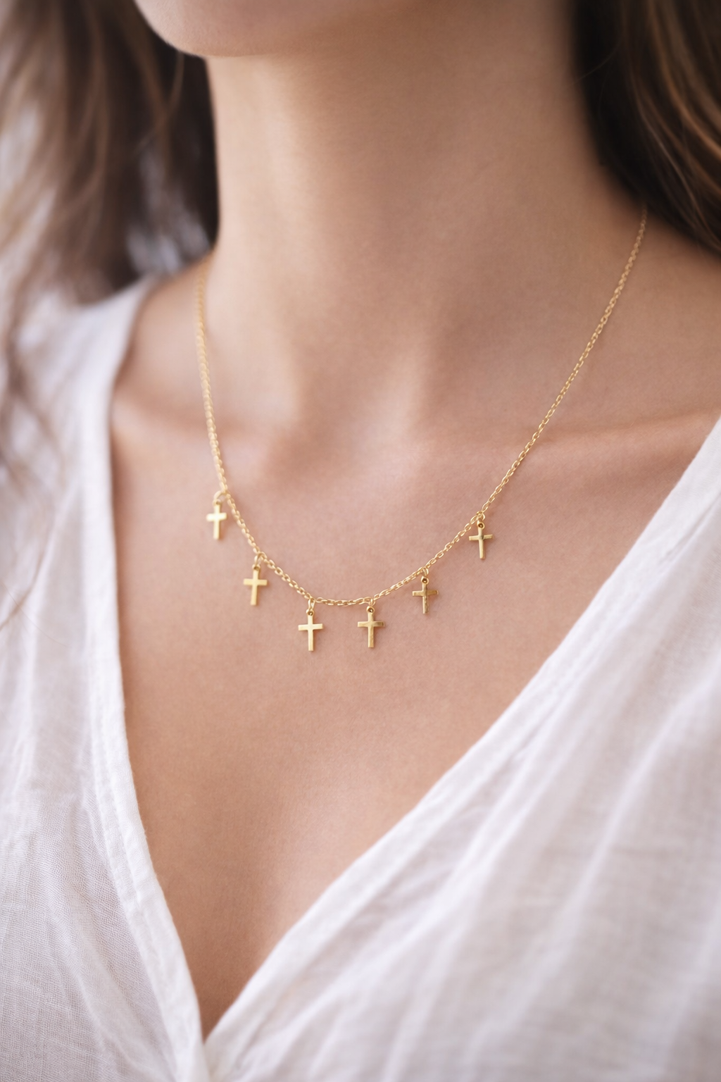 Stahlkette - Set aus Kreuzen