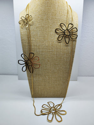 Collar de acero - Cadena de mover con Flores