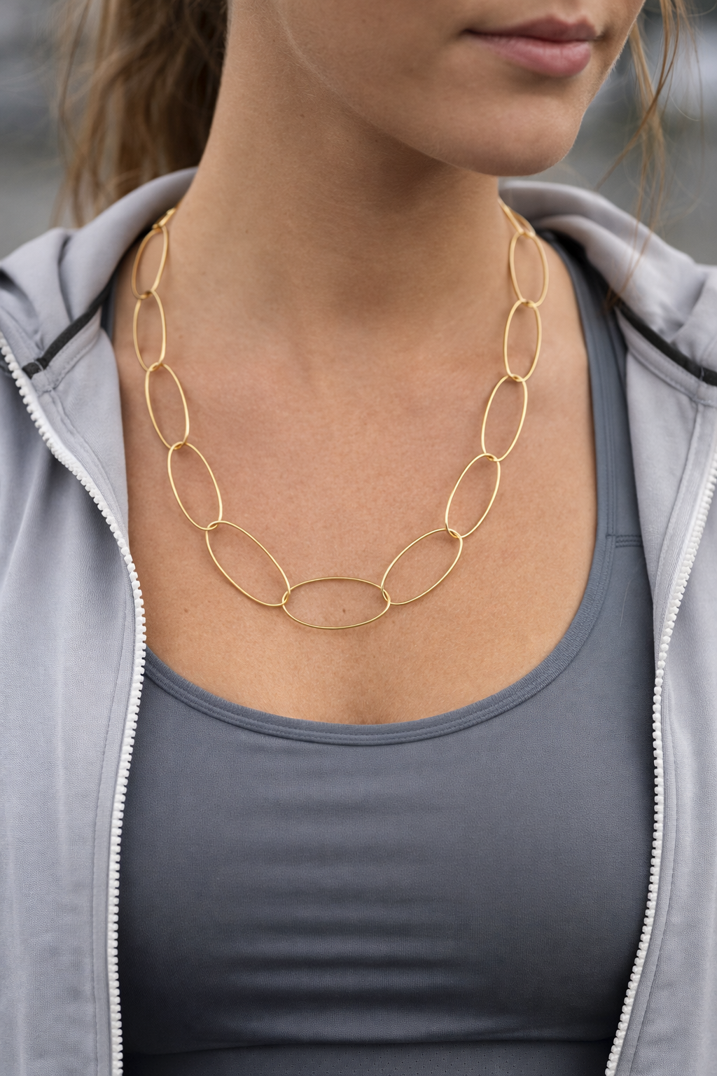 Collar de acero - Cadena dorado