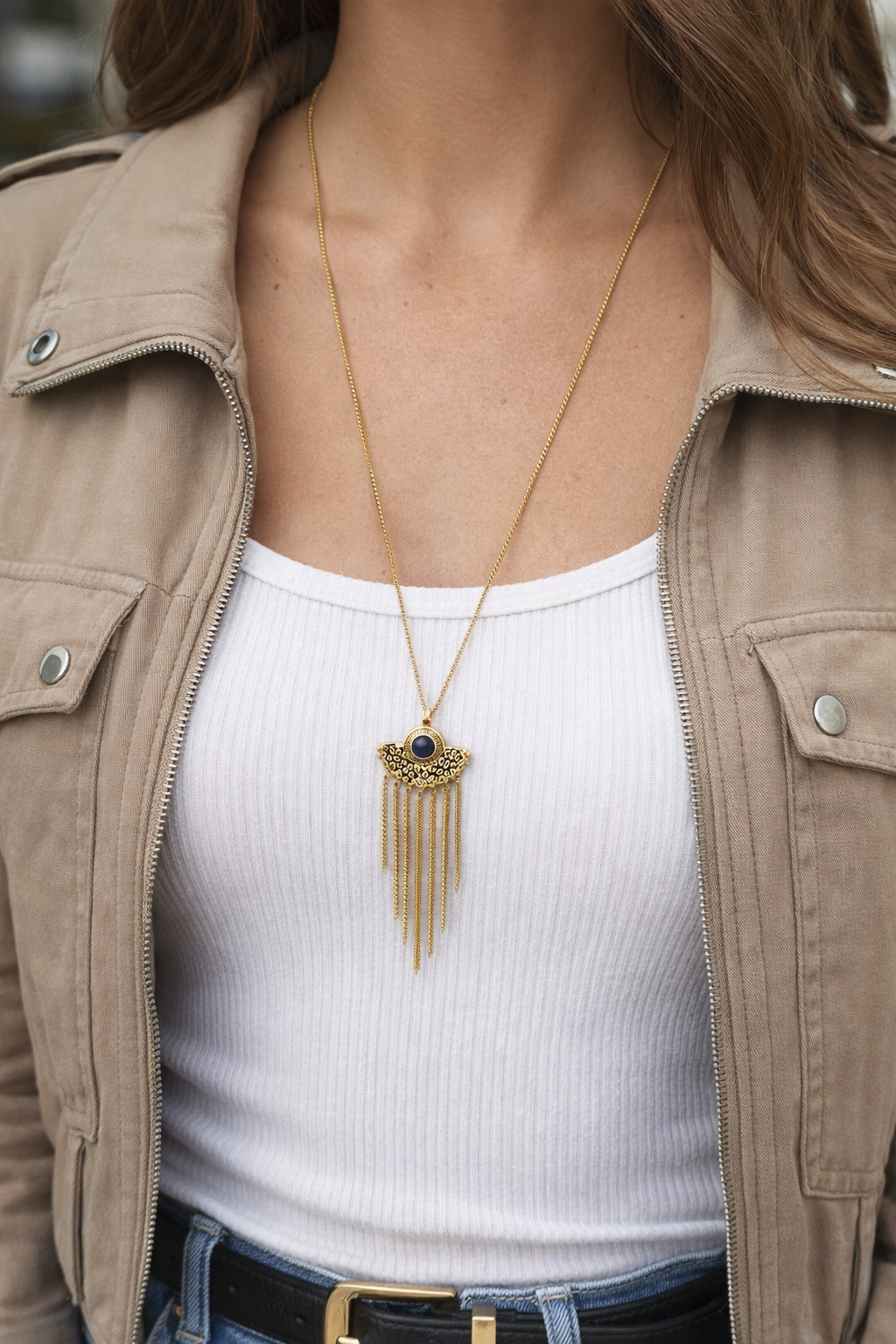 Collar de acero - Dorado fina elegancia