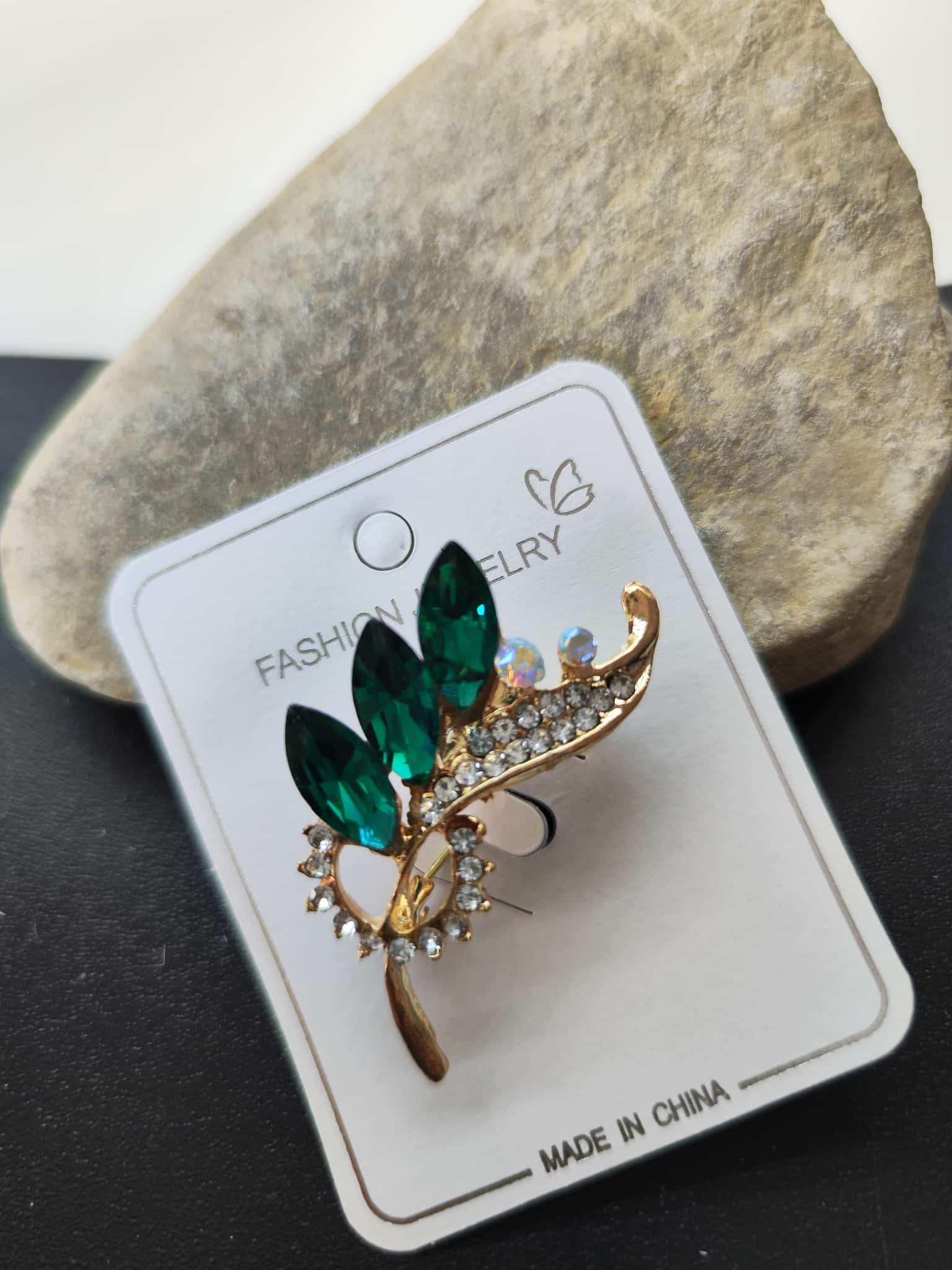 Broche - Gotas verde