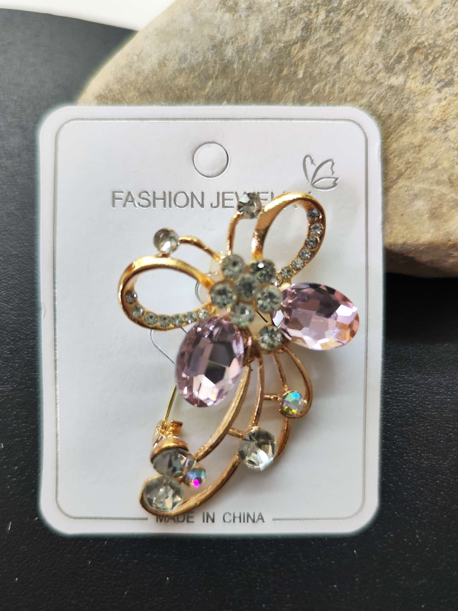 Broche - Mariposa rosa