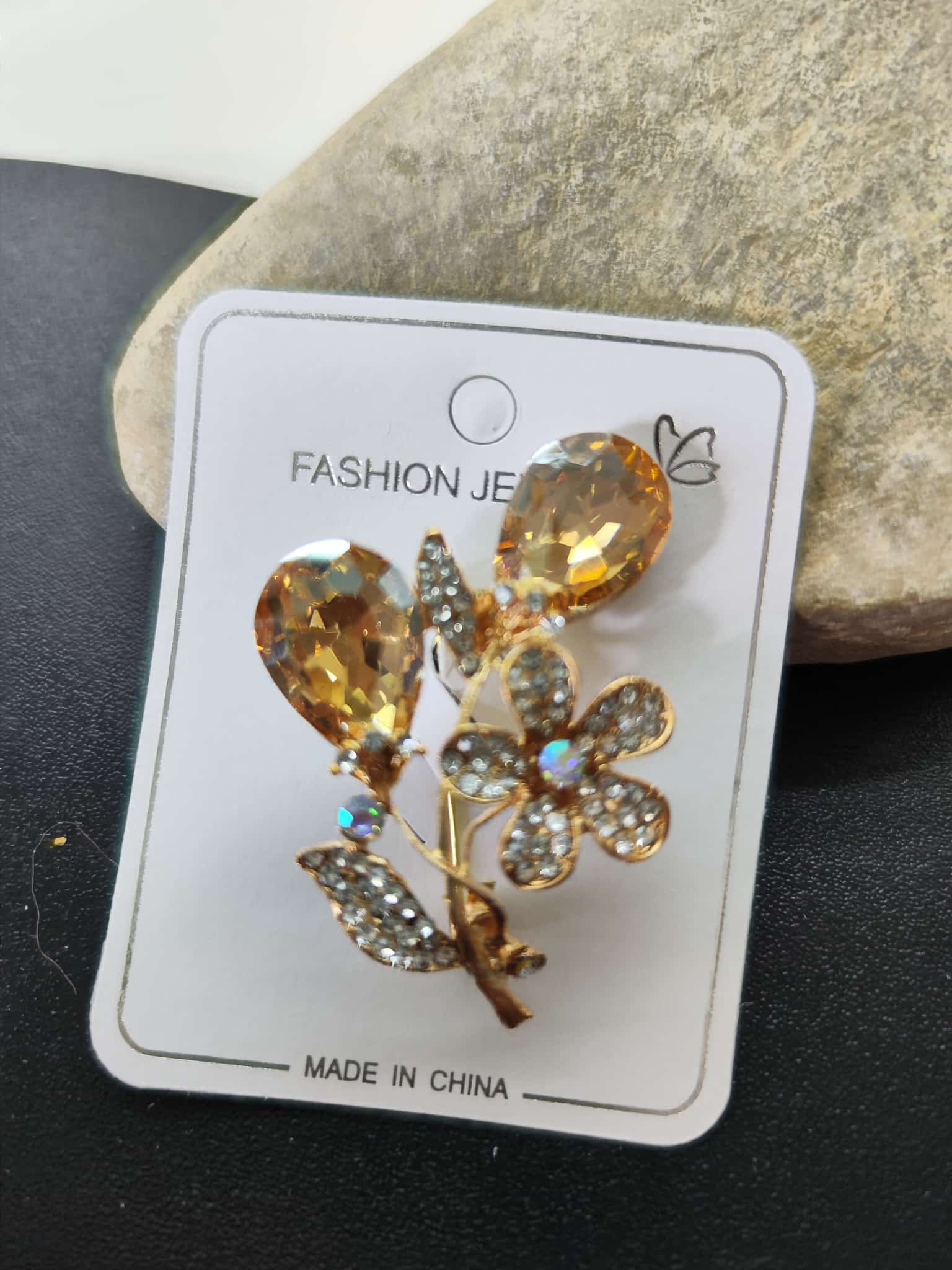 Broche - Big Flower mostaza