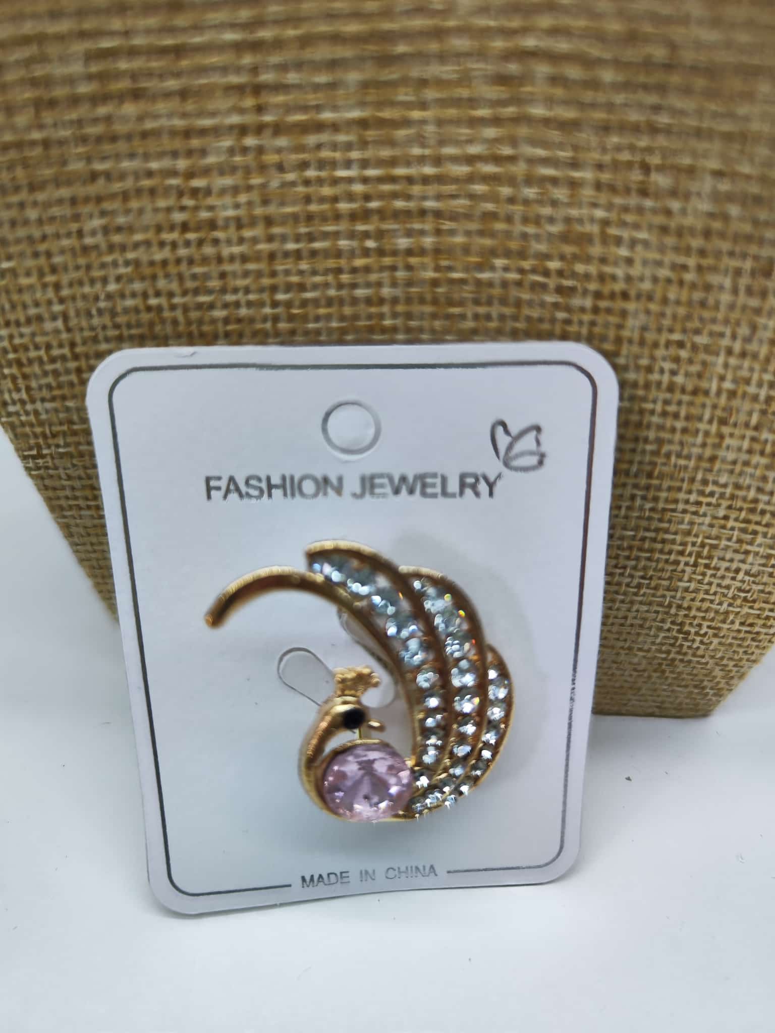 Broche - Pavo real rosa