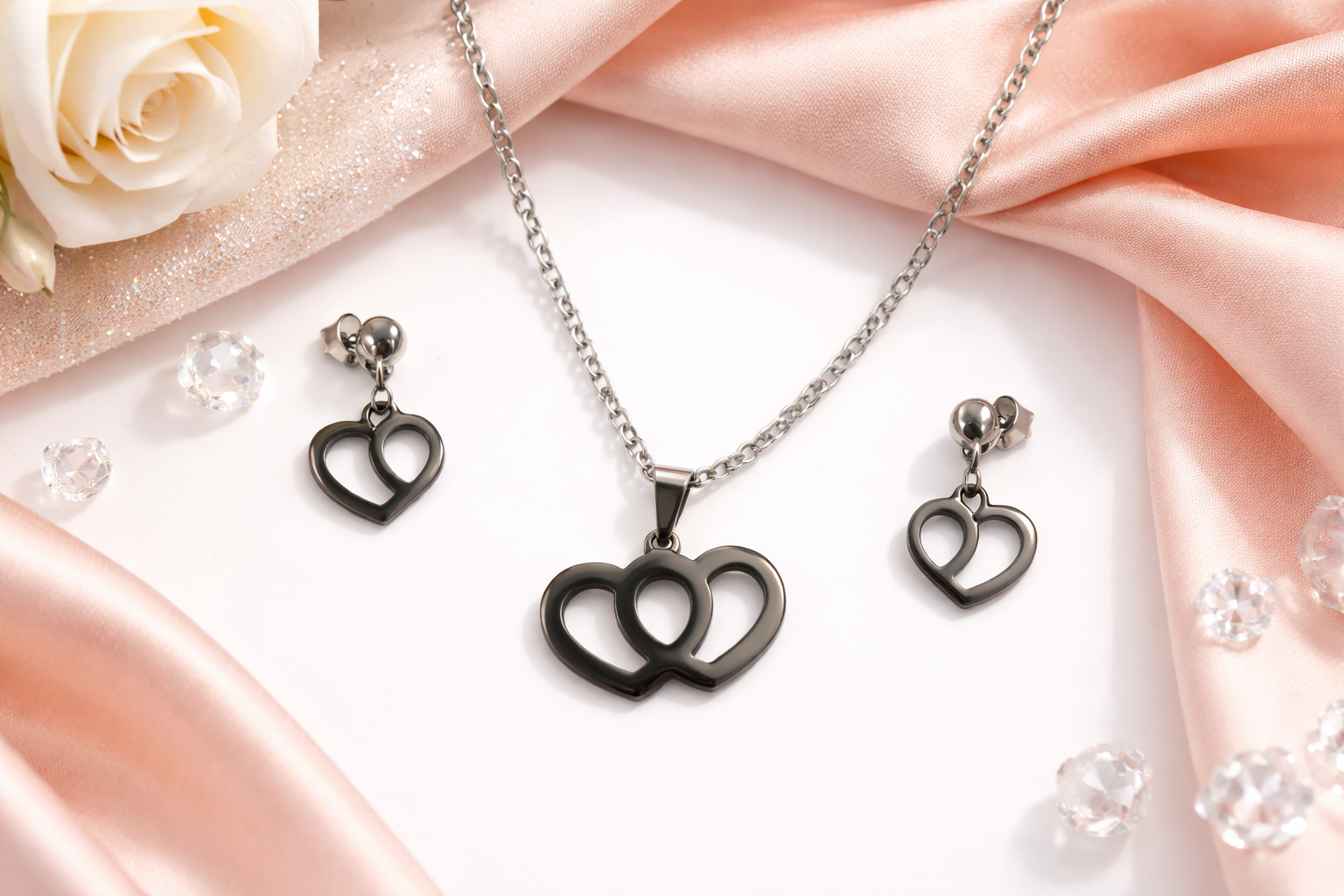 Conjunto plateado - Dopple Corazon