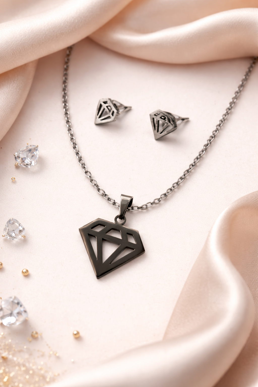 Conjunto plateado - Diamante