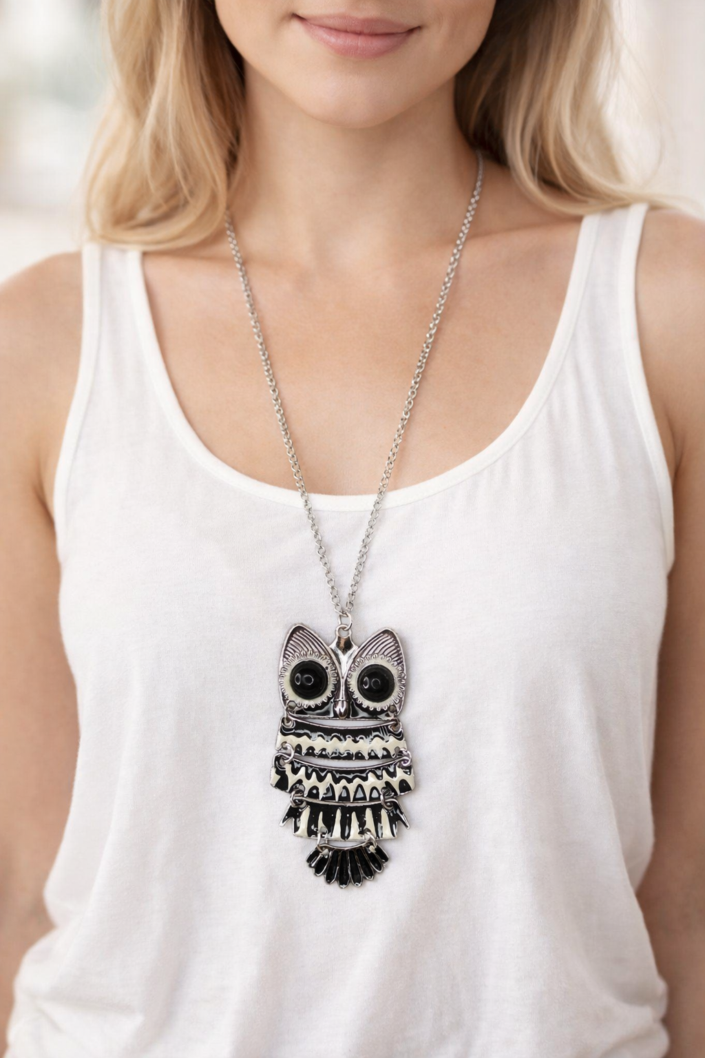 Collar larga - Bisuteria Buho grande