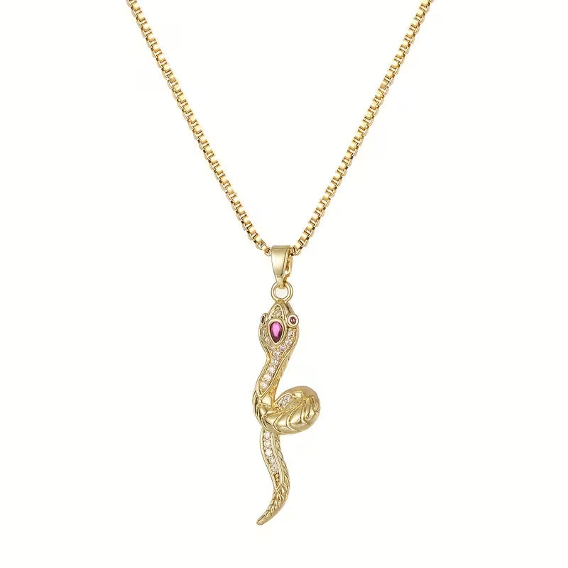 Elegante Halskette mit Schlangenanhänger aus Edelstahl