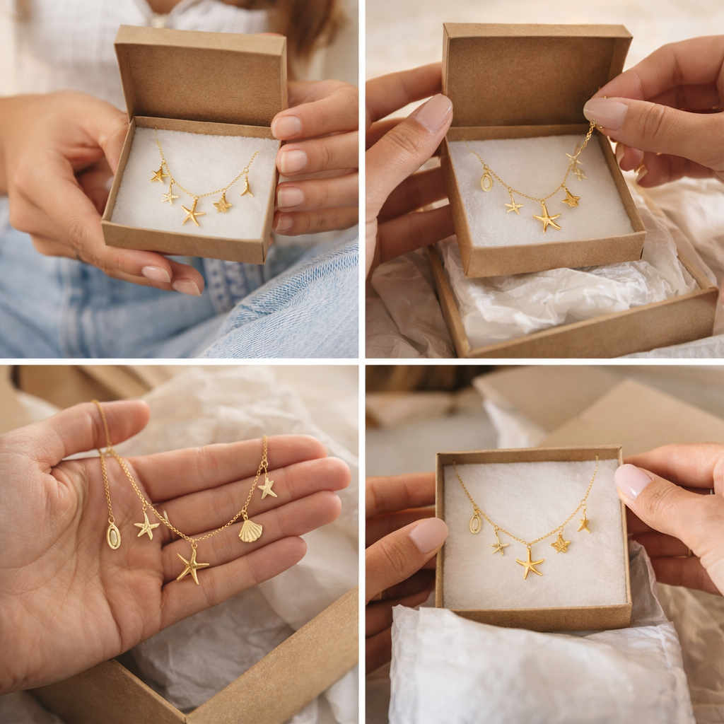 Collar acero - Estrellas del mar