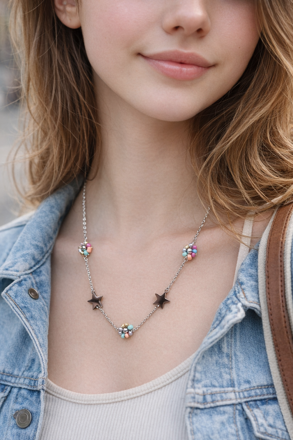 Collar acero - Flower