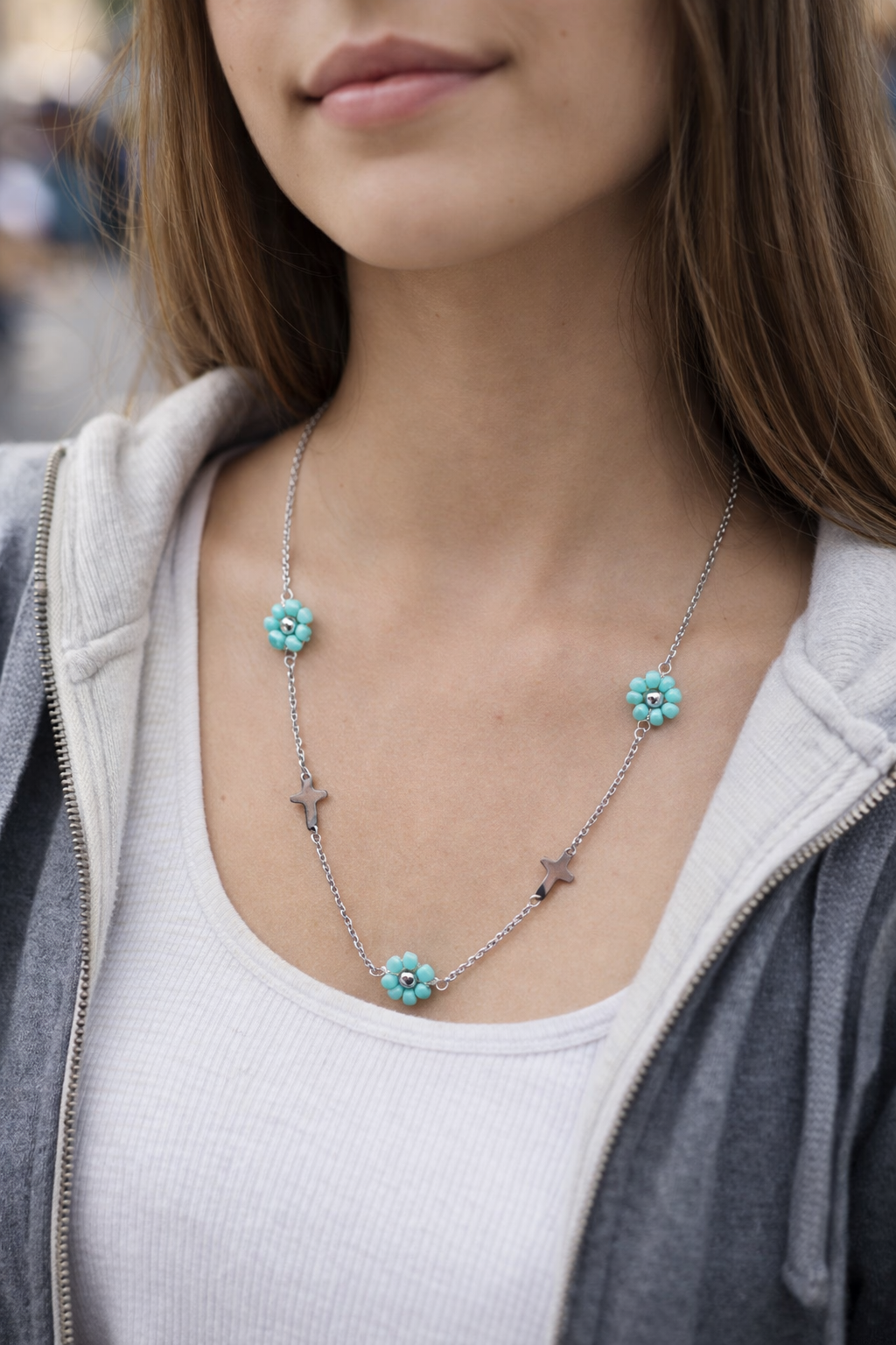 Collar acero - Flower