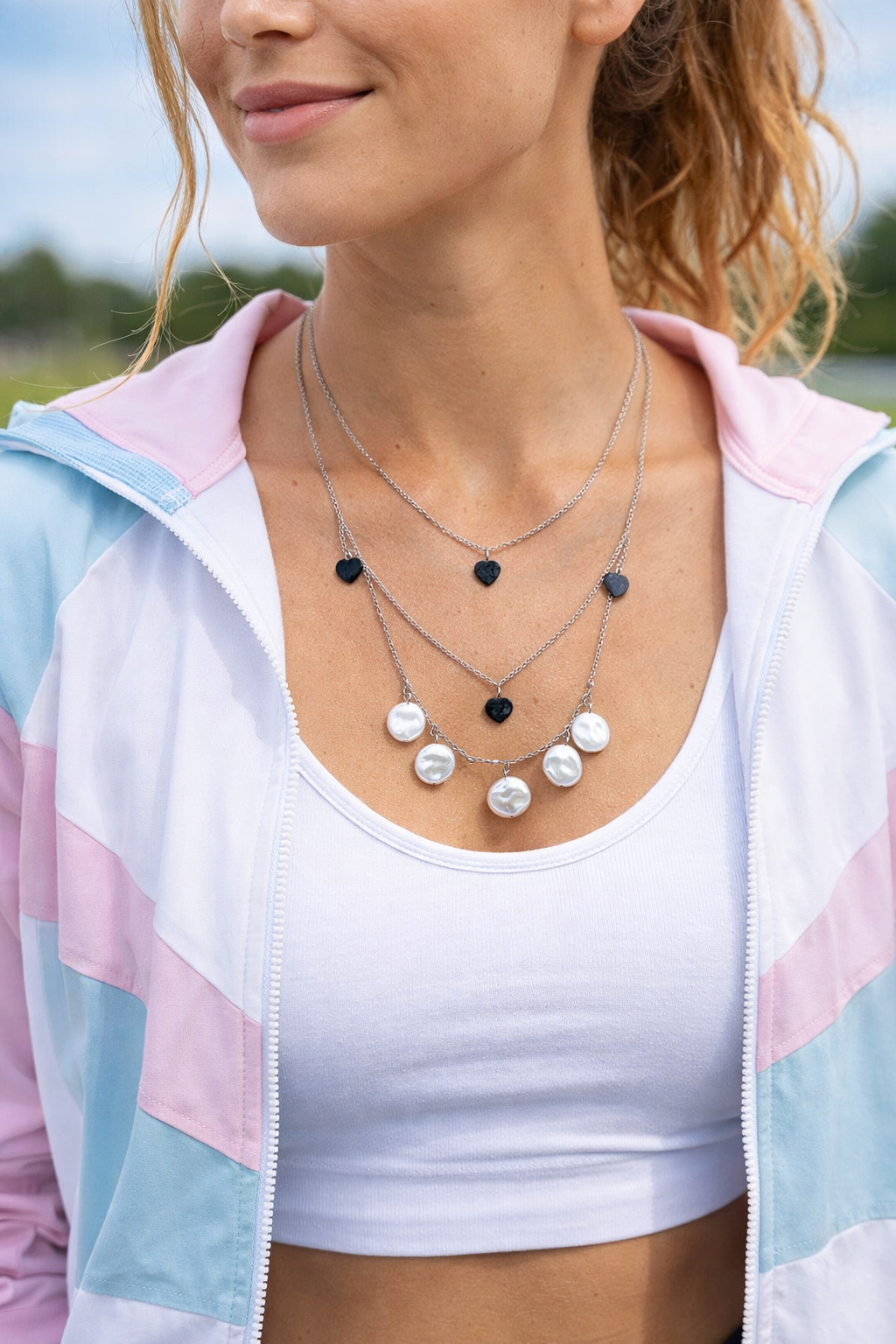 Collar de acero - 3 cadenas medallions