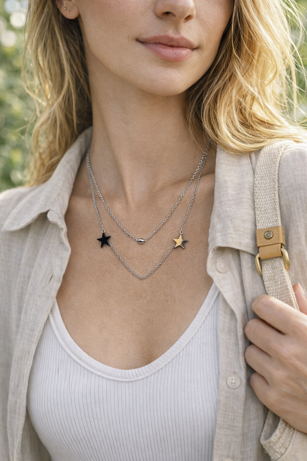 Collar de acero - Estrella doble