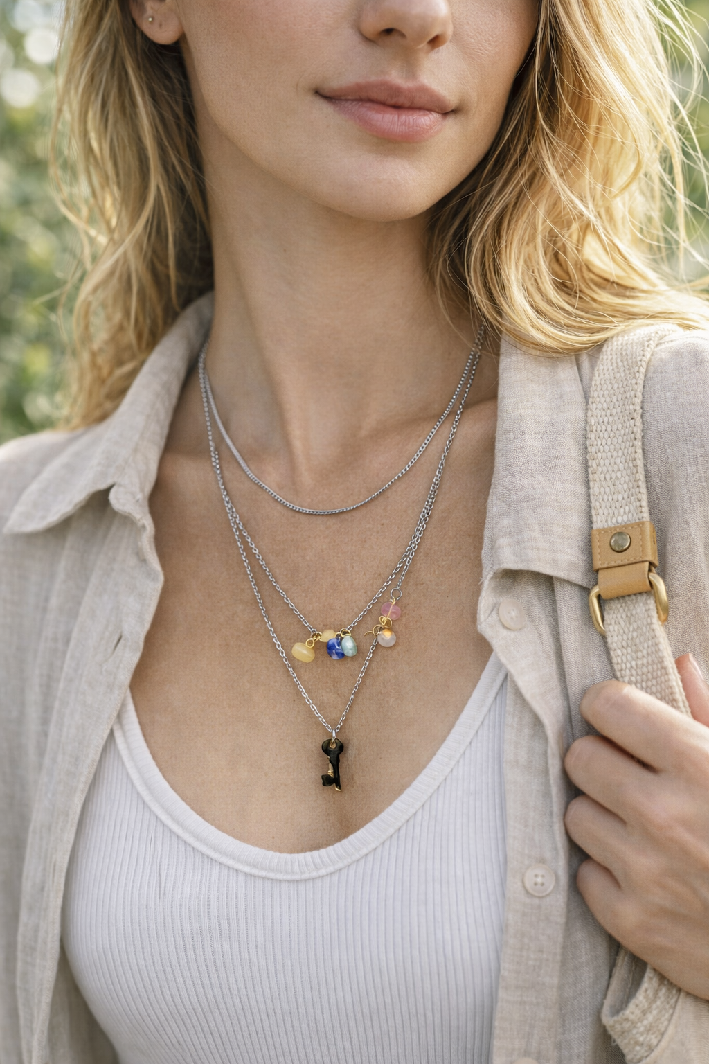 Collar de acero - Plateado llave