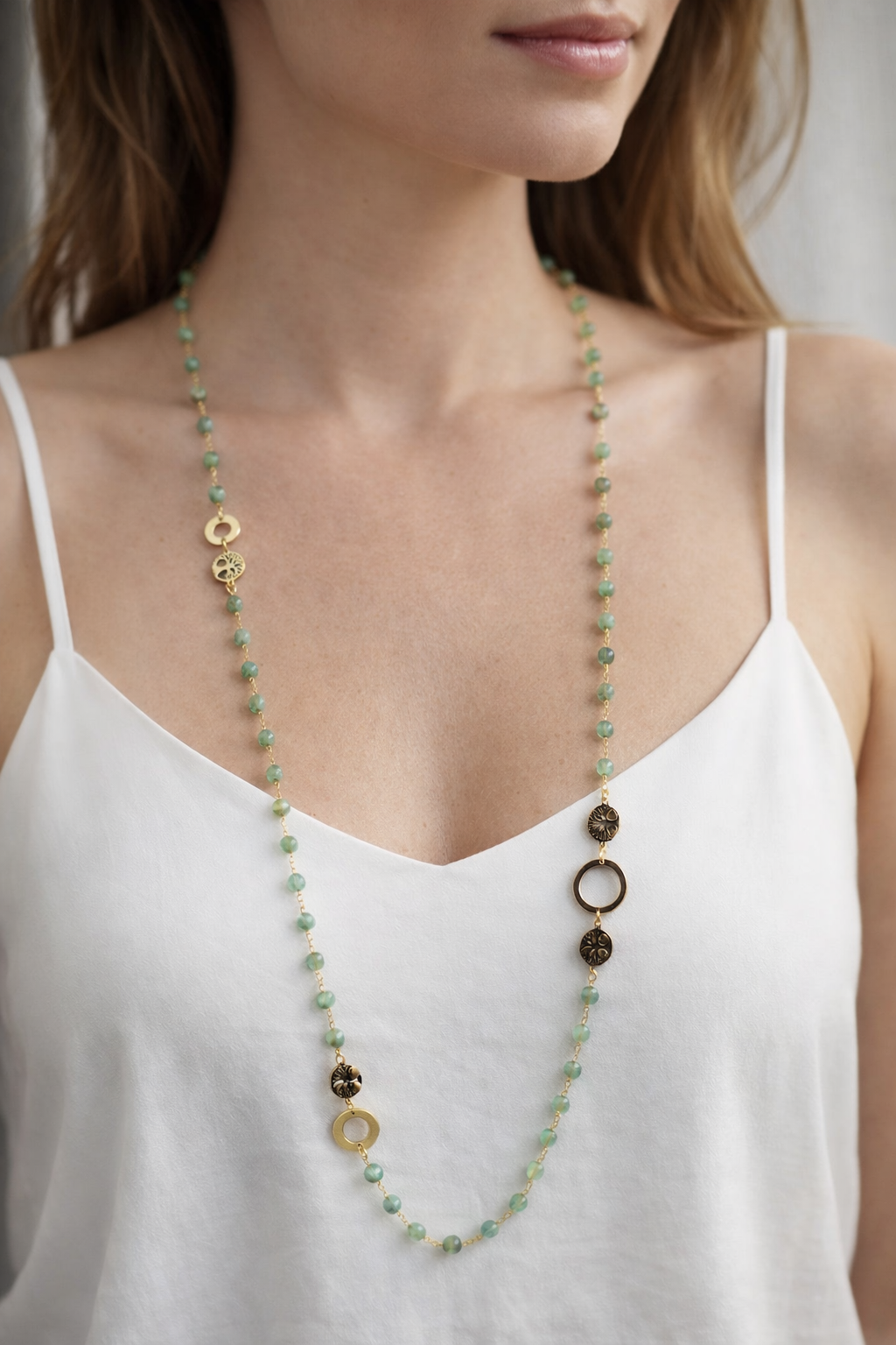 Collar larga - Fina en verde