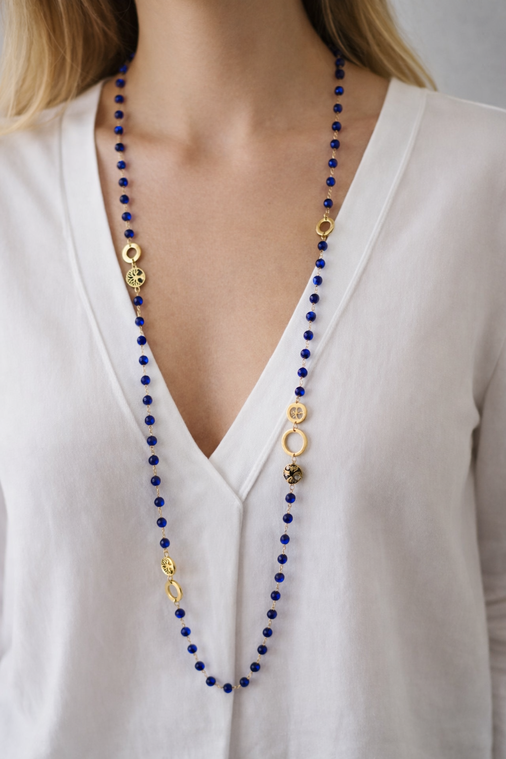 Collar larga - Fina azul