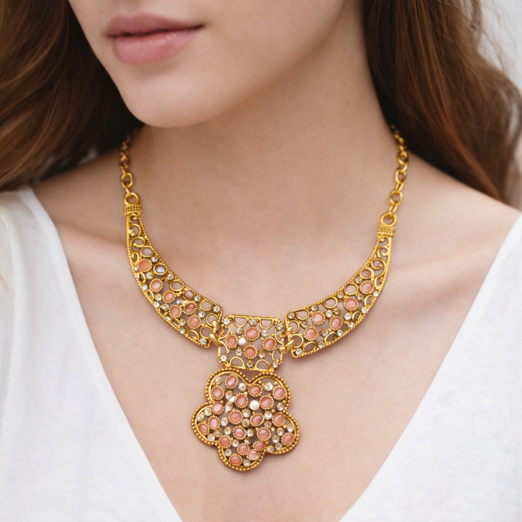 Collar con colgante - Valencia rosa