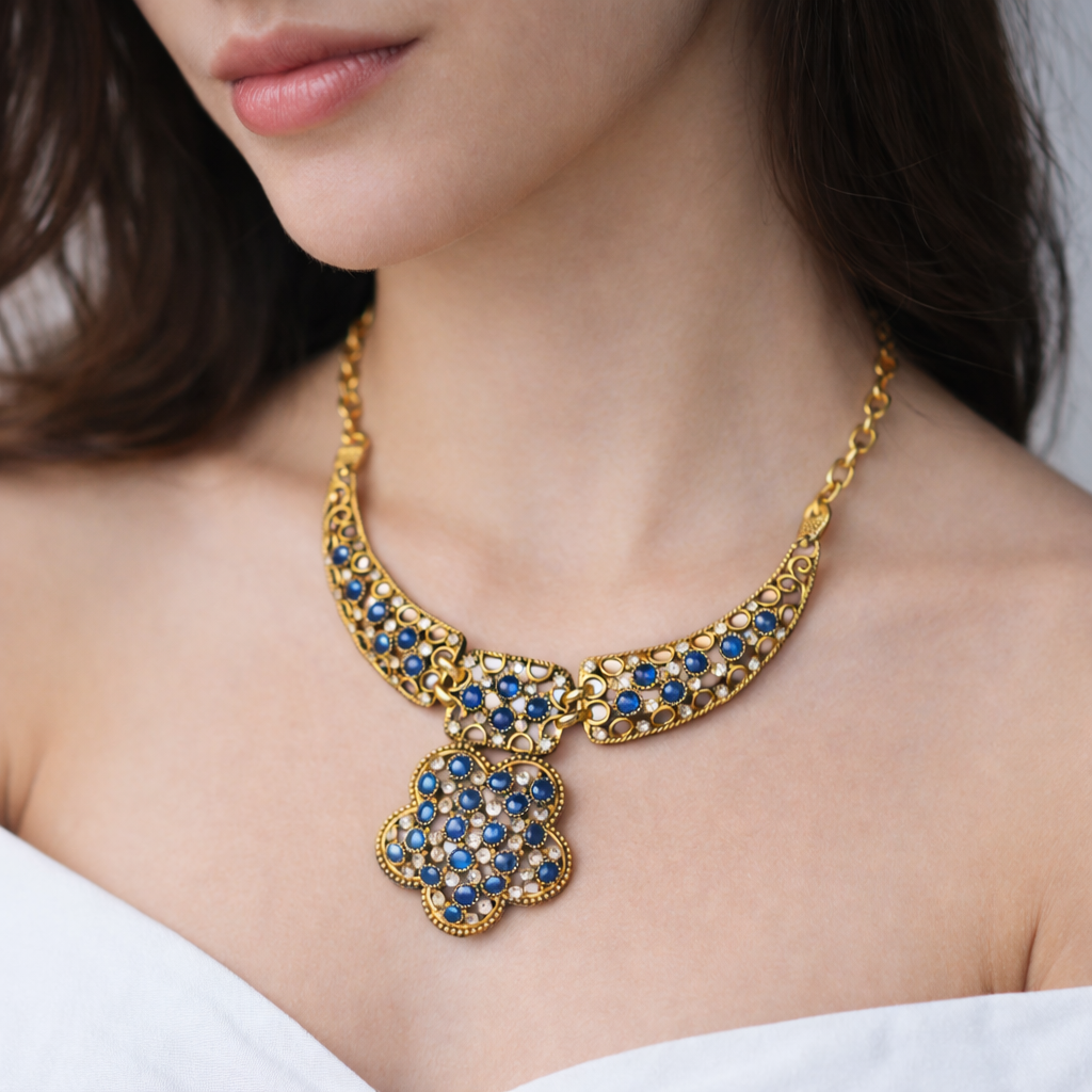 Collar con colgante - Valencia azul