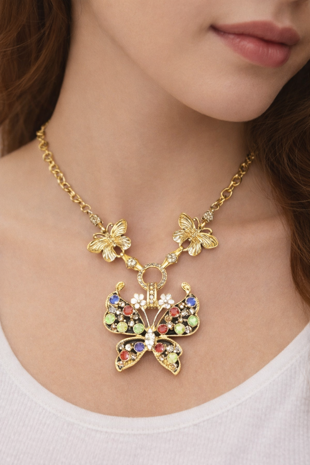 Collar Mariposa multicolor