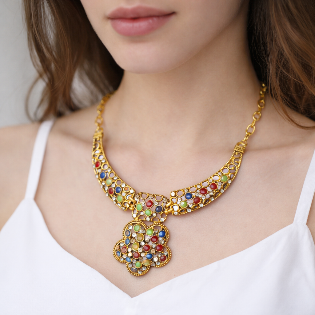 Collar con colgante - Valencia multicolor