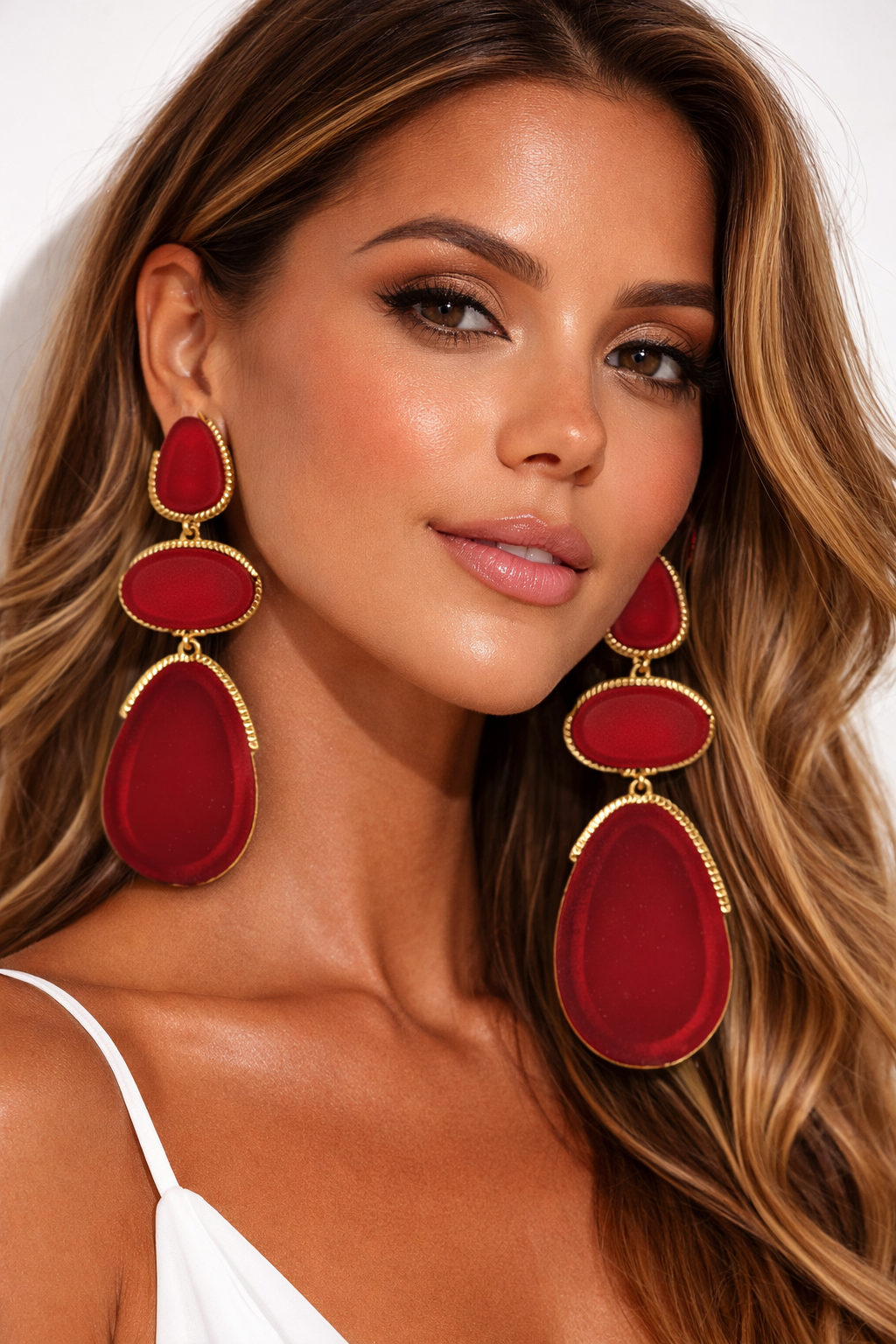 Pendiente s- Triple rojo