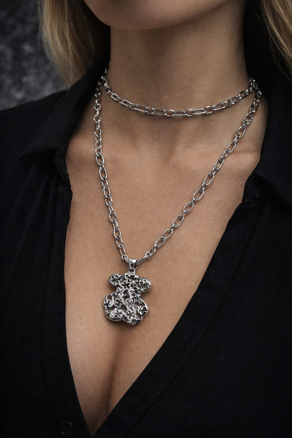 Collar con colgante oso (grande)